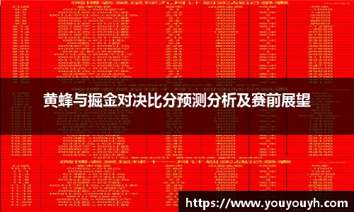 黄蜂与掘金对决比分预测分析及赛前展望